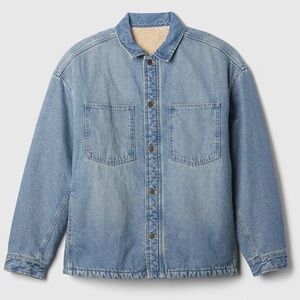 GAP Relaxed Denim Sherpa-Lined Shirt Jacket